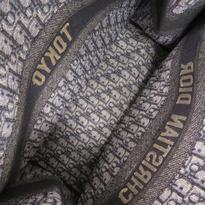 美品 クリスチャンディオール ブックトート ラージ オブリーク M1286ZRITX キャンバス ネイビー トートバッグ 0095【中古】Christian Dior