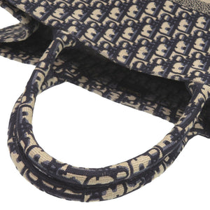 美品 クリスチャンディオール ブックトート ラージ オブリーク M1286ZRITX キャンバス ネイビー トートバッグ 0095【中古】Christian Dior