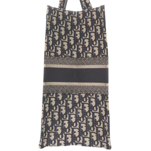 美品 クリスチャンディオール ブックトート ラージ オブリーク M1286ZRITX キャンバス ネイビー トートバッグ 0095【中古】Christian Dior