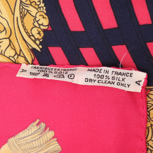 美品 エルメス カレ90 クイーンの戴冠式 VUE DU CARROSSE DE LA GALERE LA REALE シルク アイボリー 赤 スカーフ 0102【中古】HERMES