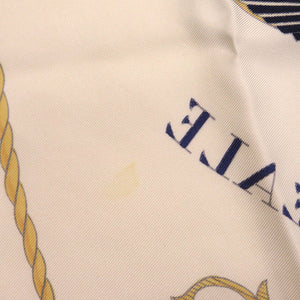 美品 エルメス カレ90 クイーンの戴冠式 VUE DU CARROSSE DE LA GALERE LA REALE シルク アイボリー 赤 スカーフ 0102【中古】HERMES