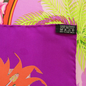 エルメス カレ90 ALOHA シルク パープル スカーフ 0104【中古】HERMES