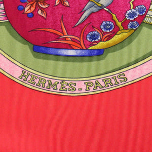 エルメス カレ90 Qu importe le flacon 香水瓶 シルク レッド スカーフ 0106【中古】HERMES