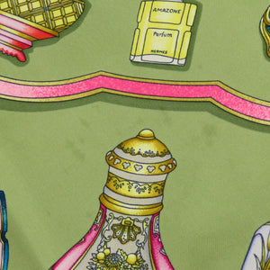 エルメス カレ90 Qu importe le flacon 香水瓶 シルク レッド スカーフ 0106【中古】HERMES