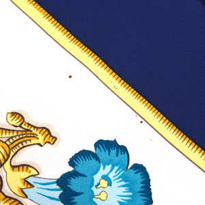 美品 エルメス カレ90 Caraibes カリブ鳥 スカーフ シルク ブルー 青 0113【中古】HERMES