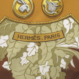 美品 エルメス
 カレ90 LE DEBUCHE 狩り 乗馬 スカーフ
 シルク ブラウン 0114
【中古】HERMES レディース