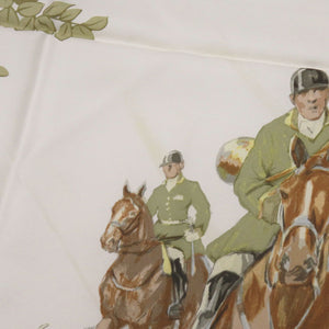 美品 エルメス
 カレ90 LE DEBUCHE 狩り 乗馬 スカーフ
 シルク ブラウン 0114
【中古】HERMES レディース