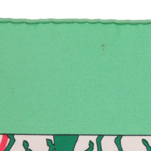 美品 エルメス カレ90 FERIA DE SEVILLA セビリアの休日 シルク グリーン スカーフ 緑 0119【中古】HERMES