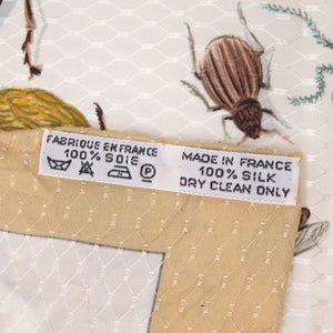 エルメス カレ90 INSECT 昆虫 シルク ベージュ スカーフ 0129【中古】HERMES