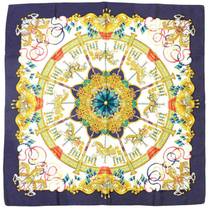 美品 エルメス カレ90 LUNA PARK 遊園地 シルク マルチカラー スカーフ 0133【中古】HERMES