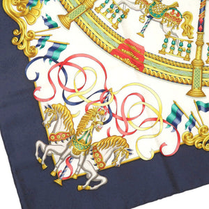 美品 エルメス カレ90 LUNA PARK 遊園地 シルク マルチカラー スカーフ 0133【中古】HERMES
