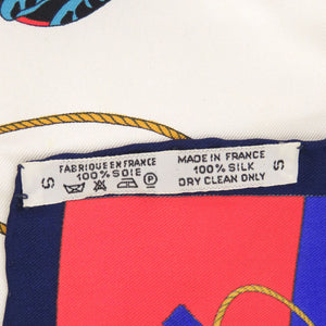 美品 エルメス カレ90 SOIES VOLANTES 大空に舞うシルク シルク ブルー スカーフ 青 0134【中古】HERMES
