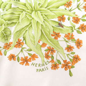 美品 エルメス カレ90 LA PRAIRIE 草原 シルク ホワイト スカーフ 0136【中古】HERMES