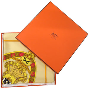 美品 エルメス カレ90 IN SALZBURG ザルツブルグにて シルク イエロー 黄 スカーフ 0145【中古】HERMES