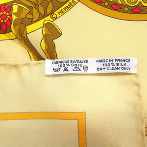美品 エルメス カレ90 IN SALZBURG ザルツブルグにて シルク イエロー 黄 スカーフ 0145【中古】HERMES