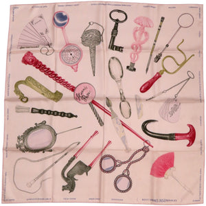 美品 エルメス カレ90 切っても切れない仲間 Nous Sommes Inséparables シルク ローズ テ ルージュH ブロンズ ピンク スカーフ 0146【中古】HERMES