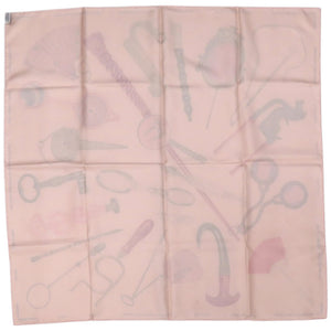 美品 エルメス カレ90 切っても切れない仲間 Nous Sommes Inséparables シルク ローズ テ ルージュH ブロンズ ピンク スカーフ 0146【中古】HERMES