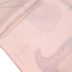 美品 エルメス カレ90 切っても切れない仲間 Nous Sommes Inséparables シルク ローズ テ ルージュH ブロンズ ピンク スカーフ 0146【中古】HERMES