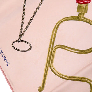 美品 エルメス カレ90 切っても切れない仲間 Nous Sommes Inséparables シルク ローズ テ ルージュH ブロンズ ピンク スカーフ 0146【中古】HERMES