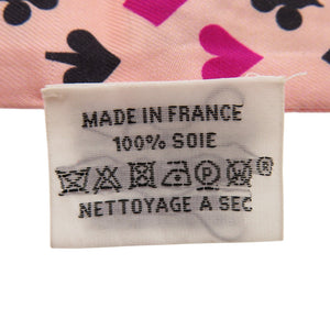 エルメス ツイリー トランプ Jeu de Cartes ジュドーカルト シルク ローズナクレ フューシャ ルージュ ピンク スカーフ 0147【中古】HERMES