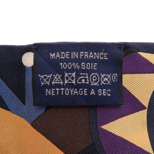 美品 エルメス ツイリー Parade en Fanfare パラード・アン・ファンファーレ シルク アルドワーズ ブルージーン ベージュ スカーフ 0154【中古】HERMES