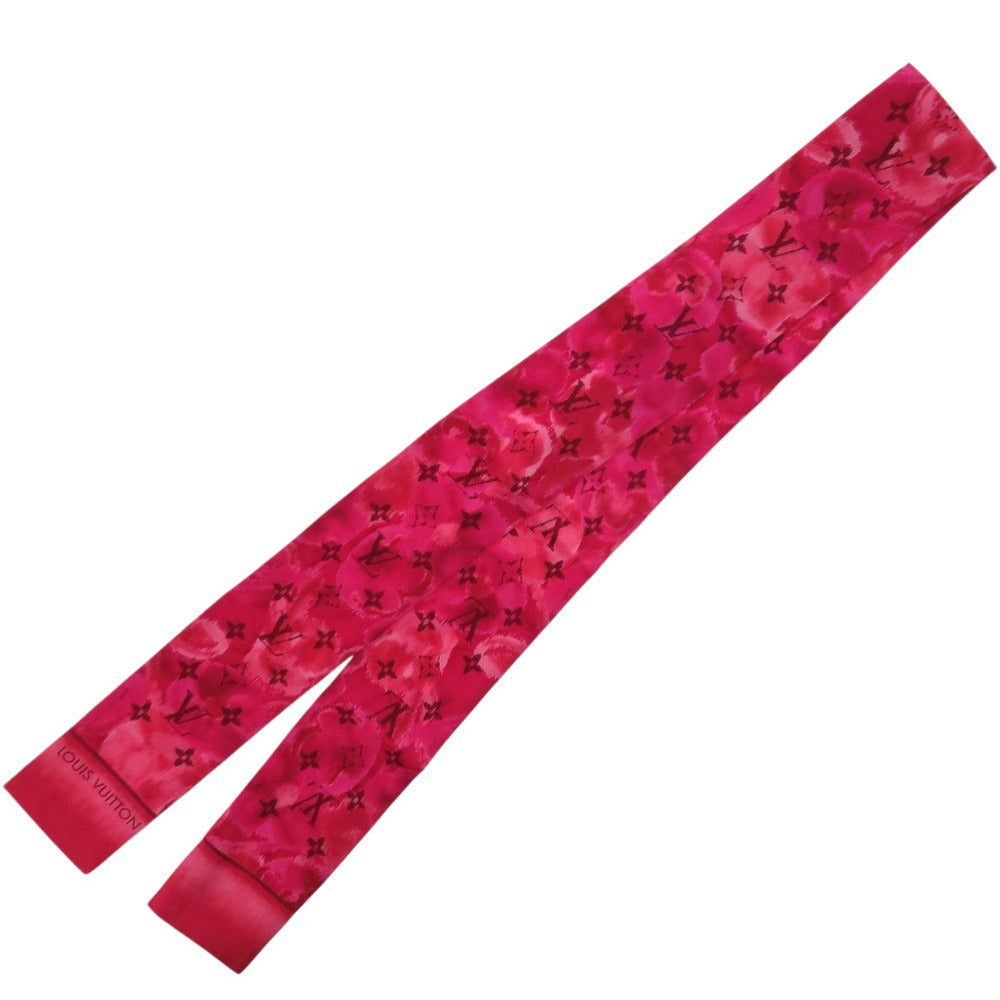 美品 ルイ・ヴィトン バンドー サマーイカット シルク ローズインディアン スカーフ 0167【中古】LOUIS VUITTON