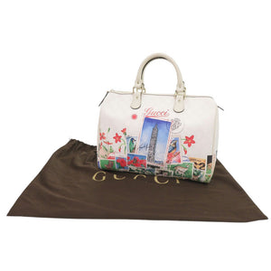 新品同様 グッチ 2WAY TAIPEI Limited Edition 101 310085 レザー ホワイト ボストンバッグ 白 0173【中古】GUCCI