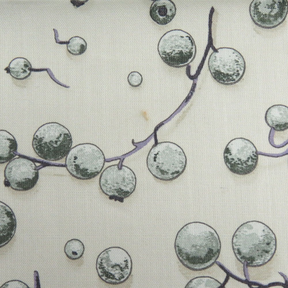 美品 エルメス レッドベリー 赤い果実 Red Berries コットン グリーン ハンカチ バンダナ 0213【中古】HERMES