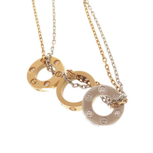 美品 カルティエ ラブ K18PG K18WG ダイヤモンド 750PG 750WG ピンクゴールド ホワイトゴールド ネックレス ジュエリー 0217【中古】CARTIER