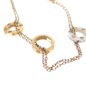 美品 カルティエ ラブ K18PG K18WG ダイヤモンド 750PG 750WG ピンクゴールド ホワイトゴールド ネックレス ジュエリー 0217【中古】CARTIER