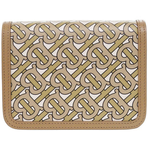 美品 バーバリー モノグラム ロゴ レザー ベージュ ショルダーバッグ 0248【中古】BURBERRY