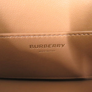 美品 バーバリー モノグラム ロゴ レザー ベージュ ショルダーバッグ 0248【中古】BURBERRY