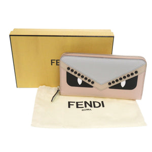 未使用 フェンディ バグズ モンスター 8M0299 レザー ライトピンク 長財布 0335【中古】FENDI