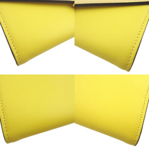 新品同様 フェンディ FFダイヤモンド 8M0251 レザー イエロー 黄 2つ折り長財布 財布 0336【中古】FENDI