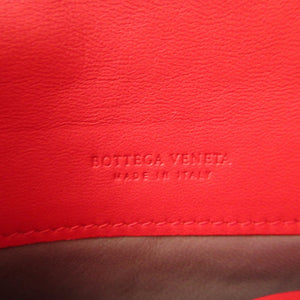 新品同様 ボッテガヴェネタ イントレチャート 143305 レザー レッド 赤 2つ折り長財布 財布 0337【中古】BOTTEGA VENETA