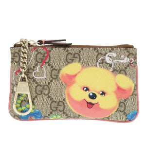 新品同様 グッチ ハートシェイプ キーチェーン 838892 GGスプリーム ベージュ コインケース 0340【中古】GUCCI