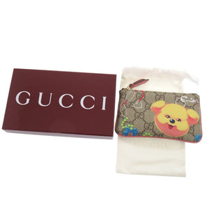 新品同様 グッチ ハートシェイプ キーチェーン 838892 GGスプリーム ベージュ コインケース 0340【中古】GUCCI