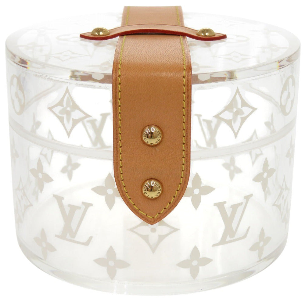 美品 ルイ ヴィトン ボワット スコット モノグラム GI0203 プレキシガラス クリア メイクボックス ジュエリーケース 小物入れ LV 0360【中古】LOUIS VUITTON