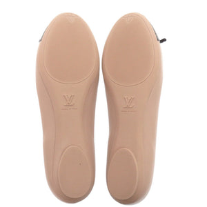 未使用 ルイ ヴィトン ポピライン バレリーナ バレエシューズ フラット パンプス レザー モノグラムキャンバス ピンク LV 0381【中古】LOUIS VUITTON