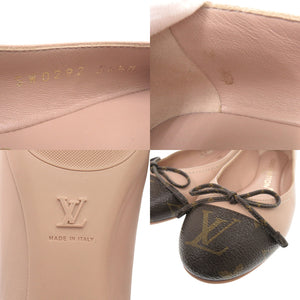 未使用 ルイ ヴィトン ポピライン バレリーナ バレエシューズ フラット パンプス レザー モノグラムキャンバス ピンク LV 0381【中古】LOUIS VUITTON