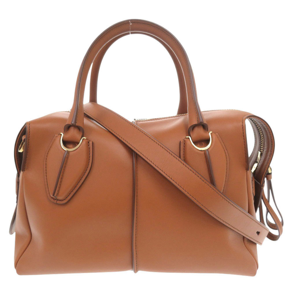 新品同様 トッズ Dスタイリング レザー ブラウン 2WAY ハンドバッグ ショルダーバッグ 茶 0388【中古】TOD’S