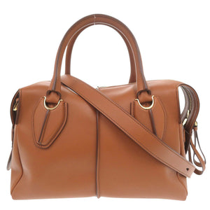 新品同様 トッズ Dスタイリング レザー ブラウン 2WAY ハンドバッグ ショルダーバッグ 茶 0388【中古】TOD’S