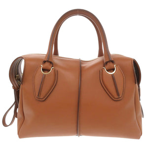 新品同様 トッズ Dスタイリング レザー ブラウン 2WAY ハンドバッグ ショルダーバッグ 茶 0388【中古】TOD’S