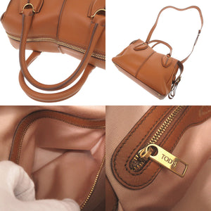 新品同様 トッズ Dスタイリング レザー ブラウン 2WAY ハンドバッグ ショルダーバッグ 茶 0388【中古】TOD’S
