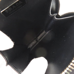 美品 プラダ ロゴプレート チェーンショルダー 1NR003 レザー シルバー ショルダーバッグ ポーチ 0395【中古】PRADA