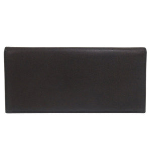 美品 ロエベ アナグラム レザー ブラック 長財布 二つ折り長財布 黒 0397【中古】LOEWE