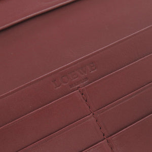美品 ロエベ アナグラム レザー ブラック 長財布 二つ折り長財布 黒 0397【中古】LOEWE