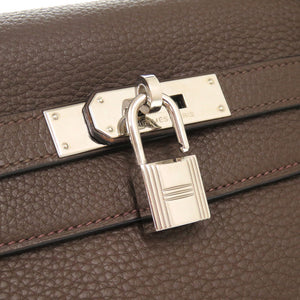 美品 エルメス ケリー32 内縫い トリヨンクレマンス エベンヌ シルバー金具 □K刻印 ハンドバッグ 茶 0415 【中古】 HERMES