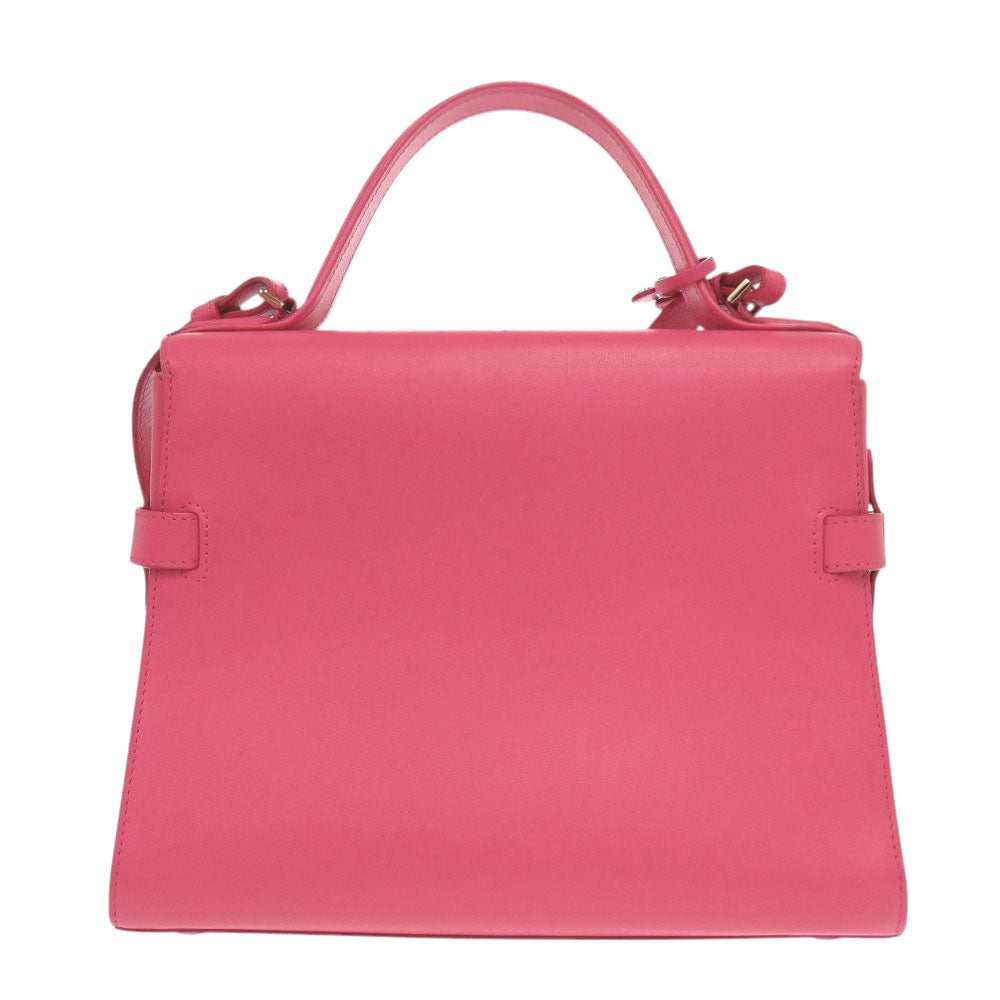 美品 デルボー タンペート MM AA0368AAX050HDP レザー ピンク 2way ハンドバッグ 0424【中古】DELVAUX