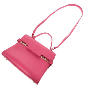 美品 デルボー タンペート MM AA0368AAX050HDP レザー ピンク 2way ハンドバッグ 0424【中古】DELVAUX